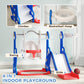 Qaba 8 in 1 Slide and Swing Set, Baby Swing Set with Basketball Hoop, Climber, Steering Wheel, for Aged 1-3 Years, Yellow