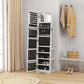 HOMCOM 360Â° Swivel Jewelry Armoire, Lockable Mirror Jewelry Cabinet with Built-In Small Mirror, White