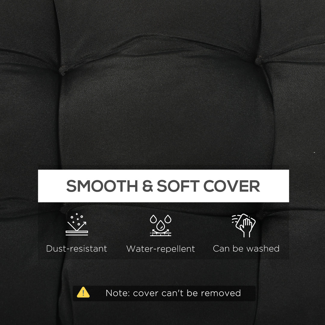 Outsunny Set of 2 Patio Bench Replacement Cushions, 2 Seater Outdoor Loveseat Cushion Seat Pad, 43" x 19" x 3", Grey