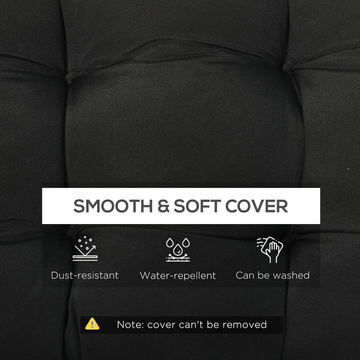 Outsunny Set of 2 Patio Bench Replacement Cushions, 2 Seater Outdoor Loveseat Cushion Seat Pad, 43" x 19" x 3", Grey