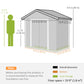 Outsunny 6.5x3.5ft Metal Garden Storage Shed for Outdoor Tool Storage with Double Sliding Doors and Vents, Grey