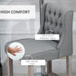 HOMCOM Set of 2 40Inch Button Tufted Bar stools High Counter Dining Height Chairs Grey