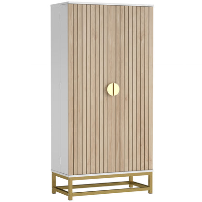 HOMCOM 47" Kitchen Pantry Cabinet, Freestanding Kitchen Storage Cabinet with 12 Door Shelves and Adjustable Shelves, White