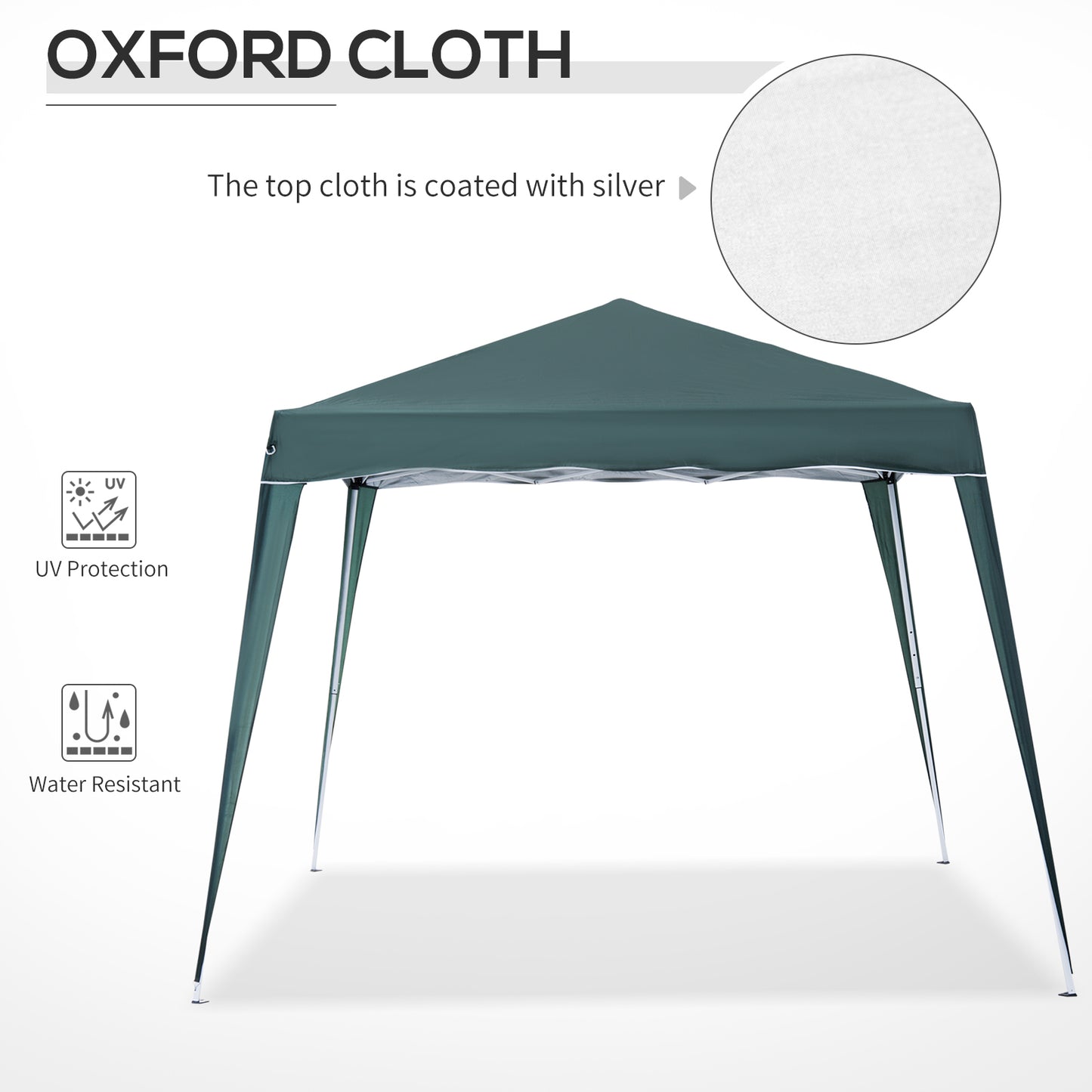 Outsunny 8' x 8' Pop Up Canopy, Outdoor Foldable Tent, Portable Canopy Tent with Carrying Bag for Camping, Party, Picnic, White