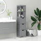 kleankin Narrow Bathroom Cabinet with 3 Drawers and 2 Tier Shelf, Tall Cupboard Freestanding Linen Tower, White