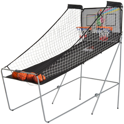 HOMCOM Double Shots Arcade Basketball System Foldable Two Player Basketball