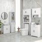 kleankin Modern Bathroom Cabinet, Narrow Bathroom Vanities with 3 Open Shelves, Drawer and Adjustable Shelf, White