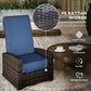 Outsunny Outdoor Rattan Wicker Lounge Chair with Footrest & Soft Cushion for Patio, Garden, Backyard, Sky Blue