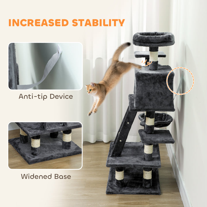 PawHut 49 Inch Large Cat Tree for Indoor Cats, Light Grey