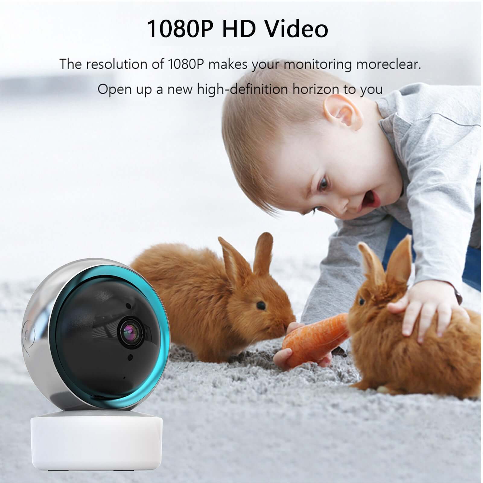 TRIDENT Tuya Smart Security Camera 2MP Indoor Motion Tracking Voice Intercom Security Wireless WiFi Smart Camera with 1080P HD video.