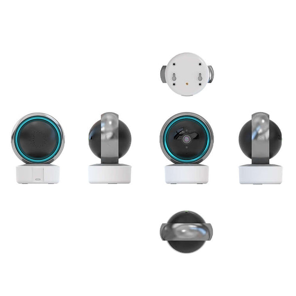TRIDENT Tuya Smart Security Camera 2MP Indoor Motion Tracking Voice Intercom Security Wireless WiFi Smart Camera from multiple angles.