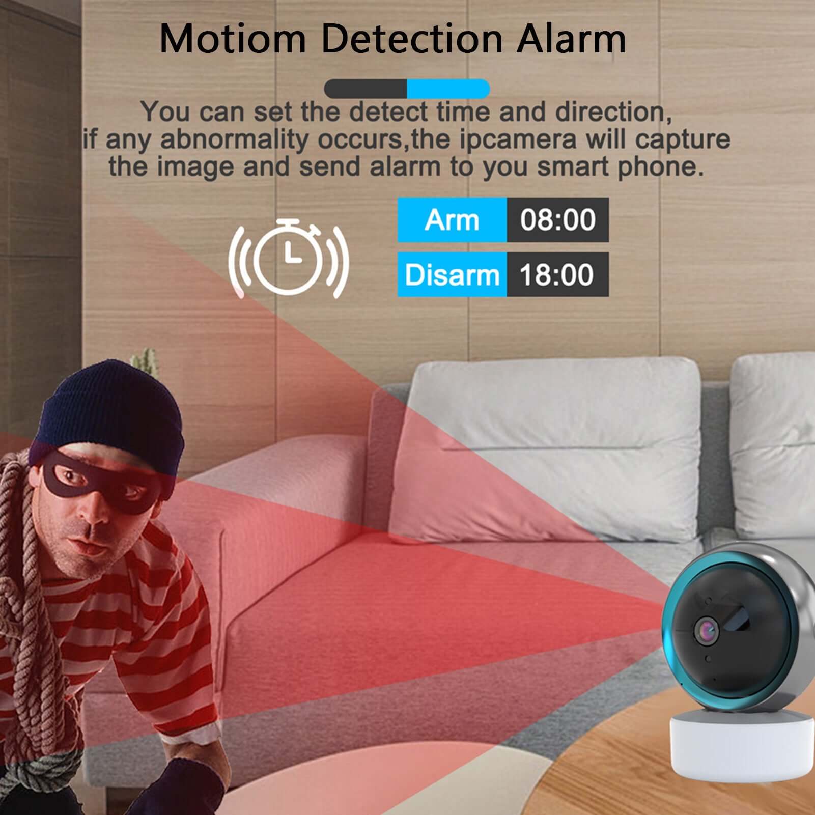 TRIDENT Tuya Smart Security Camera 2MP Indoor Motion Tracking Voice Intercom Security Wireless WiFi Smart Camera with motion detection alarm.