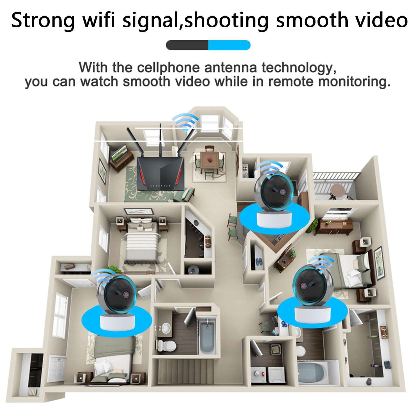 TRIDENT Tuya Smart Security Camera 2MP Indoor Motion Tracking Voice Intercom Security Wireless WiFi Smart Camera installation diagram.