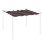 Outsunny Retractable Replacement Pergola Canopy for 10' x 10' Pergola, Pergola Cover Replacement, Cream White