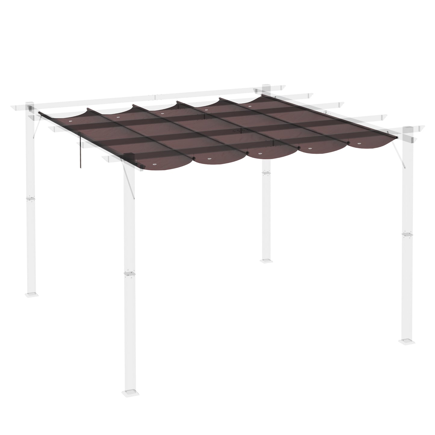 Outsunny Retractable Replacement Pergola Canopy for 10' x 10' Pergola, Pergola Cover Replacement, Cream White