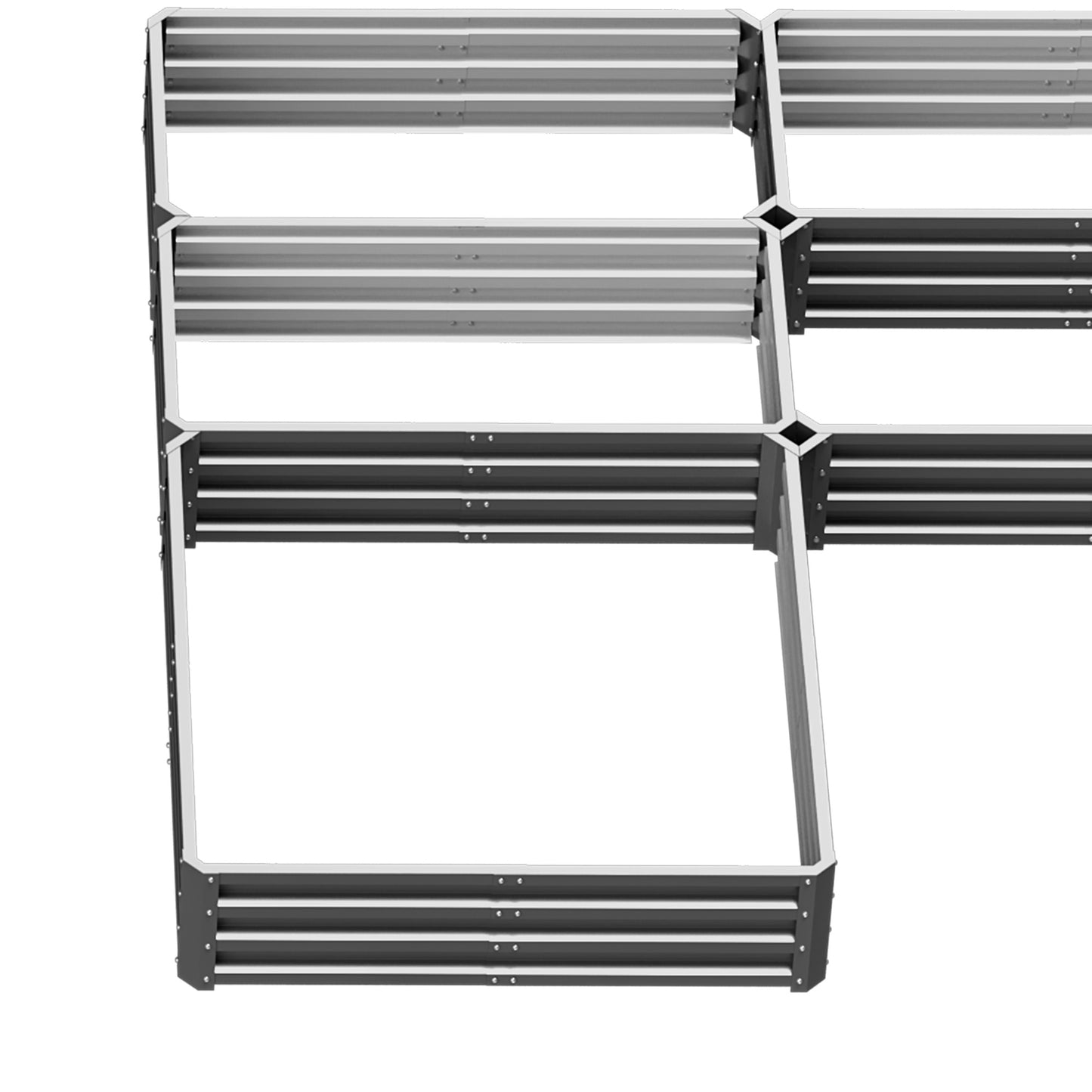 Outsunny Steel Raised Garden Bed, Set of 5 Large Box Planters for Outdoor Plants Vegetables Flowers Herbs, 8x8x1ft, Green