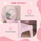 Qaba Kids Vanity Set, Dual-Use Dressing Table with Removable Tri-Folding Mirror and Drawer, for Ages 3-8, Pink