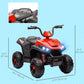 Qaba 12V Kids ATV with Four Wheels Spring Suspension, Forward & Backward, LED Light, MP3, Music, Blue
