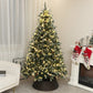 HOMCOM 6 Foot Prelit Artificial Christmas Tree with Dual Colour LED Light, Hinged Xmas Tree for Home Office Holiday