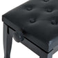 HOMCOM 25" Adjustable Height Piano Bench with Padded Cushion, Keyboard Seat with Storage and Solid Wood Legs, Black