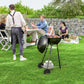 Outsunny 17" Kettle Charcoal BBQ Grill with BBQ Accessories, Barbecue Grill with Shelf, Ash Catcher, Wheels, Handles for Outdoor Cooking, Patio Backyard Party, Black