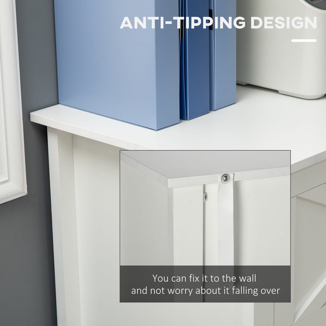 Vinsetto Vertical File Cabinet with Hanging Bars for A4 Size for Home Office, 29.9"x 19.7"x 30.3", White