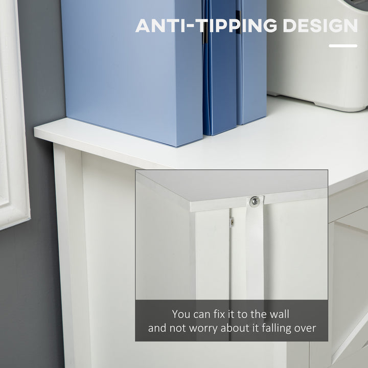 Vinsetto Vertical File Cabinet with Hanging Bars for A4 Size for Home Office, 29.9"x 19.7"x 30.3", White