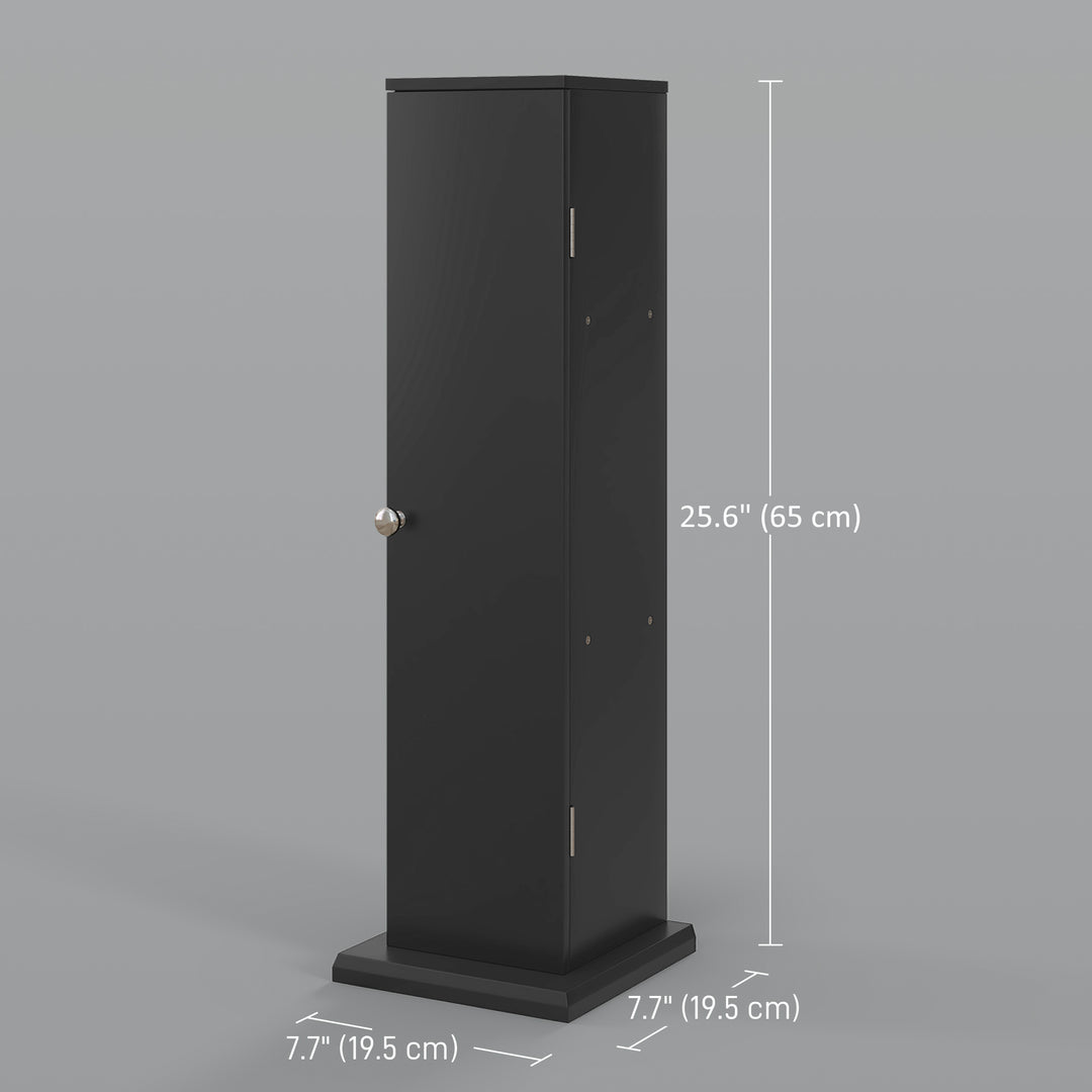 HOMCOM Small Toilet Paper Cabinet, Bathroom Corner Cabinet with Doors and Shelves for Paper Shampoo, Black