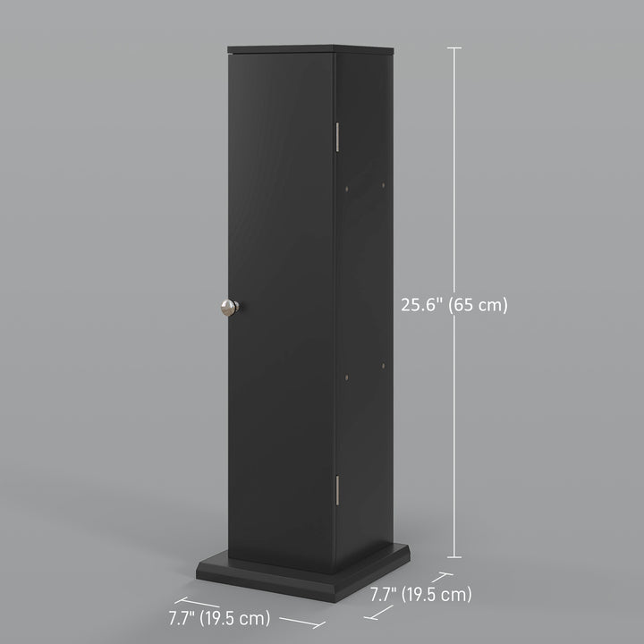 HOMCOM Small Toilet Paper Cabinet, Bathroom Corner Cabinet with Doors and Shelves for Paper Shampoo, Black