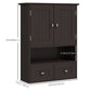 kleankin Bathroom Wall Cabinet, Medicine Cabinet, Over Toilet Storage Cabinet with Shelf and Drawers for Hallway, Living Room, White