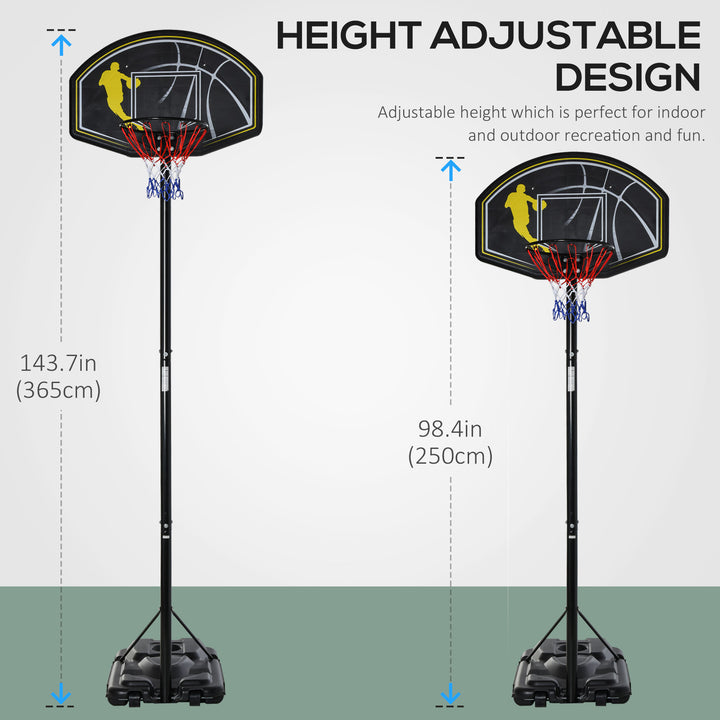 Soozier 6.5'-10' Adjustable Portable Basketball Hoop System Stand Outdoor for Kids Youth Adult