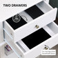 HOMCOM Modern Sofa Side Table, Accent End Table with Drawers and Storage Shelf, Nightstand for Bedroom Living Room, Black