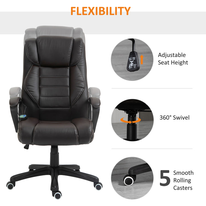 Vinsetto Massage Office Chair, High Back Executive Office Chair with 6-Point Vibration, Adjustable Height, Swivel Seat and Rocking Function, Black