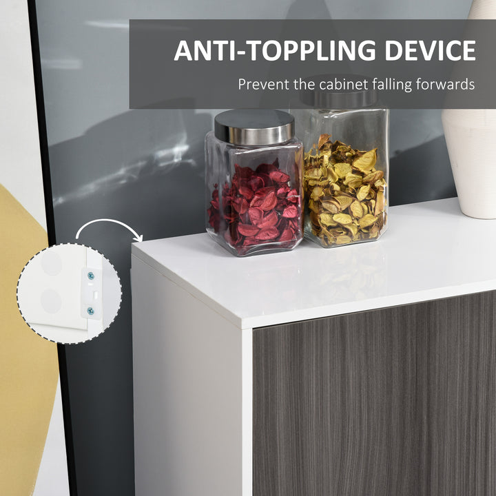 HOMCOM Kitchen Sideboard Storage Cabinet, Modern Coffee Bar with Push-Open Design and 2 Drawers for Living Room, Black