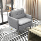 HOMCOM Modern Armchair, Upholstered Accent Chair with Tufted Back Cushion and Steel Legs for Living Room, Bedroom, Grey