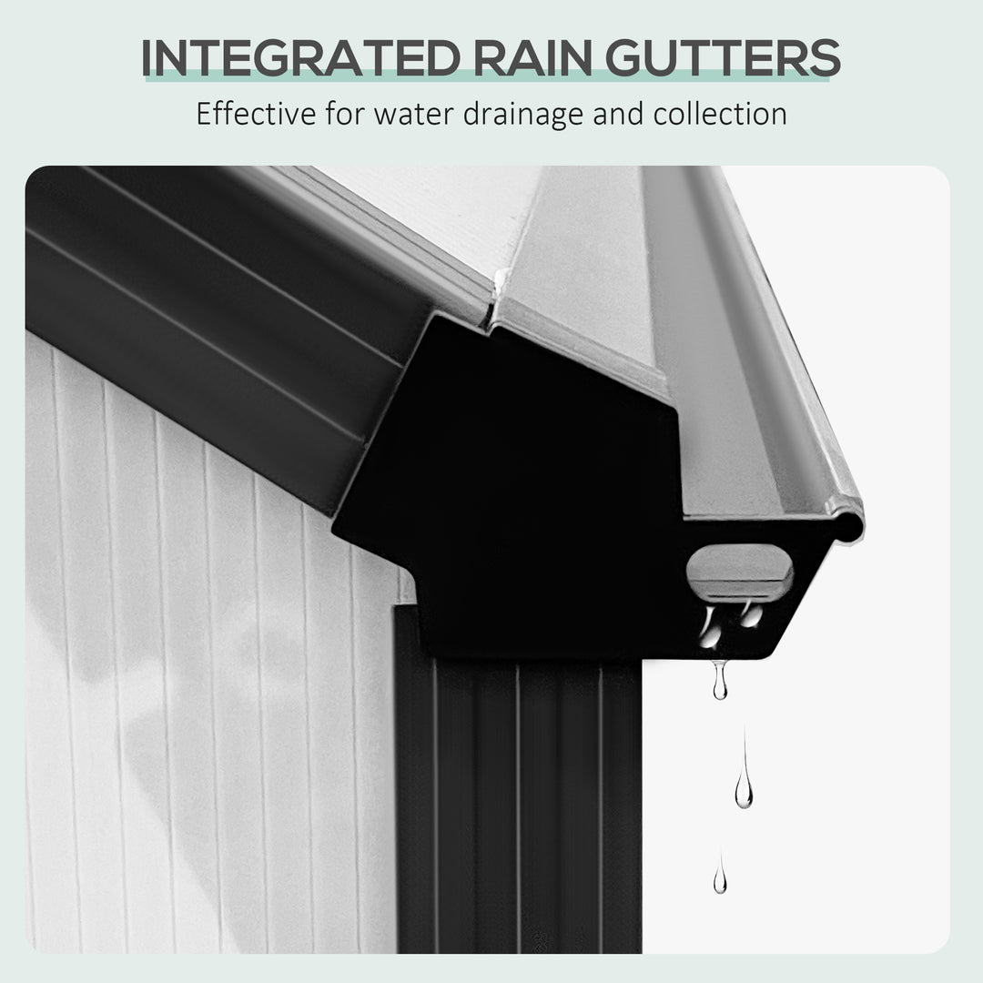 Outsunny 20' x 8' Aluminum Polycarbonate Greenhouse Walk-in Garden Greenhouse Kit with Adjustable Roof Vent, Rain Gutter and Sliding Door for Winter, Black