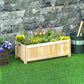 Outsunny Foldable Elevated Planter Box, Wooden Raised Garden Bed for Backyard, Patio to Grow Vegetables, Herbs, Flowers, Natural