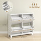 HOMCOM Modern Shoe Storage Cabinet, Narrow Shoe Cabinet with 4 Flip Drawers, Adjustable Shelves, 5 Legs for Entryway, White
