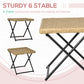 Outsunny Patio Wicker Coffee Table, Outdoor PE Rattan Garden Folding Side Table, 15.75"x15.75"x15.75", Nature Wood