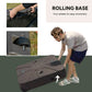 Outsunny Square Cantilever Patio Umbrella Base Water or Sand Filled with Wheels Crossbar Heavy-Duty Umbrella Stand Coffee