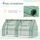 Outsunny 6' x 3' x 3' Portable Mini Greenhouse, Garden Green House Kit with 2 PE/Plastic Covers, Steel Frame and 2 Roll Up Zipper Windows, Dark Green