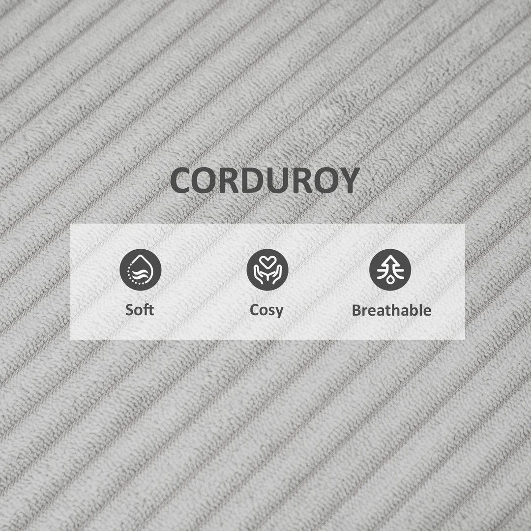 HOMCOM Corduroy Accent Chair Armchair with Wide Seat and Soft Padded Armrests for Reading, Bedroom, Dark Grey