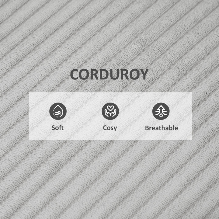 HOMCOM Corduroy Accent Chair Armchair with Wide Seat and Soft Padded Armrests for Reading, Bedroom, Dark Grey