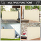 Outsunny 118" x 63" Retractable Side Awning Patio Outdoor Folding Privacy Screen with Resistance to UV Rays & Wind, Grey