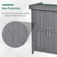 Outsunny Wooden Garden Tool Storage Shed Kit with Hinged Roof, 2-Tier Shelves and Double Doors, 74x43x88cm, Dark Grey
