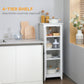 HOMCOM 48" Farmhouse Kitchen Pantry Storage Cabinet with Barn Door, Kitchen Pantry Cabinet with Adjustable Shelves, Natural