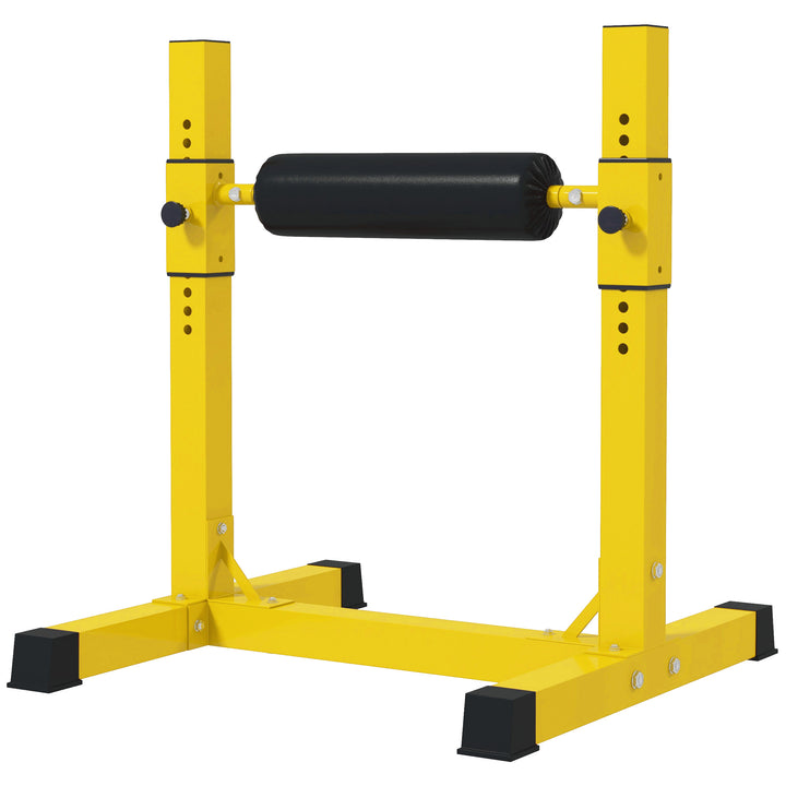 Soozier Bulgarian Split Squat Stand, 12-Level Adjustable Single Leg Squat Stand for Lower Body Strength Training, Yellow