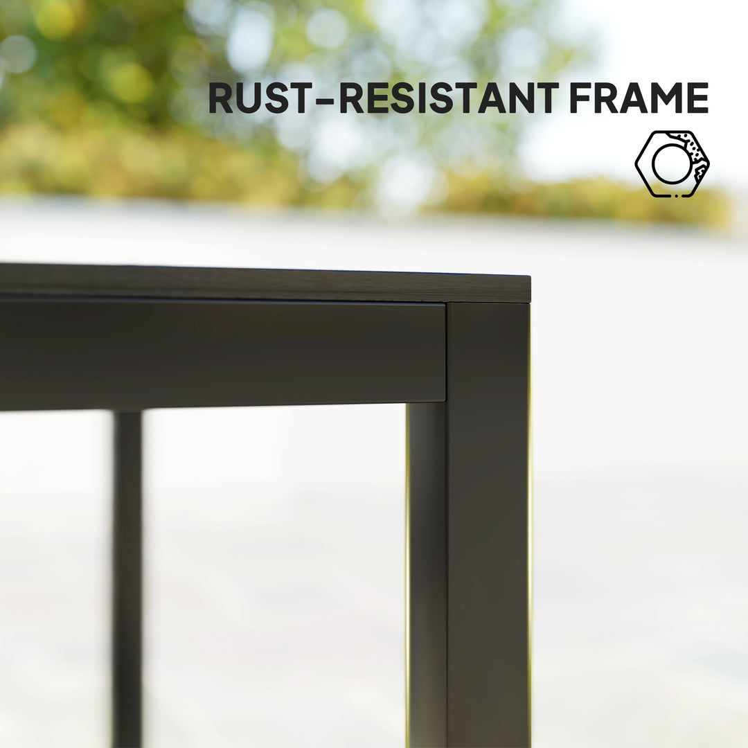 Outsunny Square Outdoor Dining Table for 4 with Aluminum Steel Frame, Black
