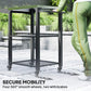 Outsunny 3-Shelf Outdoor Grill Cart Table with Foldable Side Table and Stainless Steel Table Top, Pizza Oven Stand on Wheels
