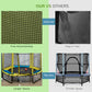 Qaba 4.6FT Trampoline for Kids with Enclosure Net for Ages 3-10, Indoor Outdoor Use, Black